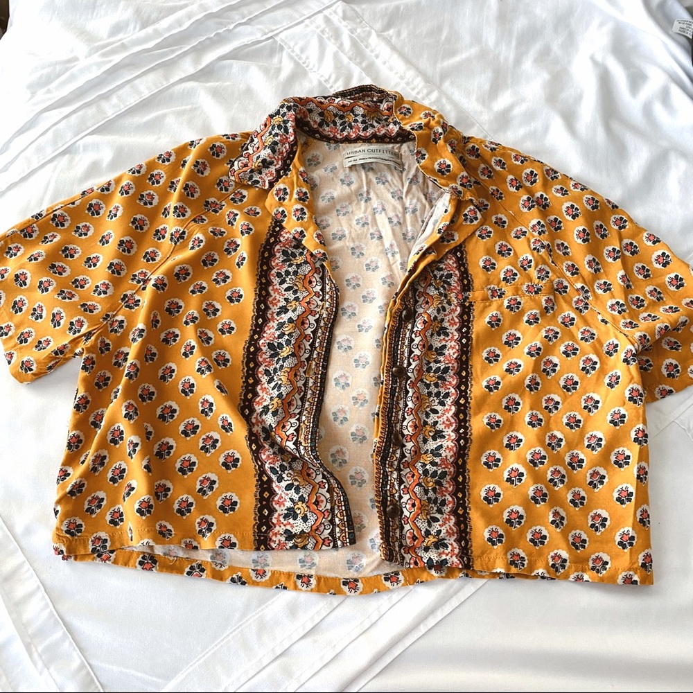 Urban Outfitters Cropped Button Down Shirt